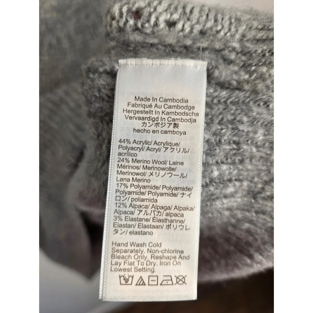 J.Crew Relaxed‎ Gray Merino Wool Alpaca Blend Oversized Crewneck Sweater Womens - Picture 7 of 8